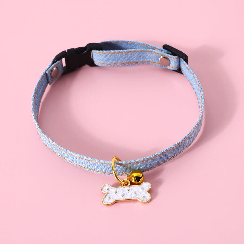 image-Dayuanzi Pet Collar - Denim Pink Cat Claw S