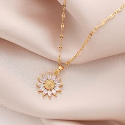 image-Kanai Daisy Pendant Necklace - Titanium Steel Gold
