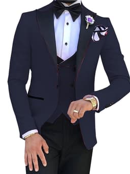 image-Cross-border Explosive Men's Suit Three-piece Suit Gun Barge Collar Wedding Suit Men's Suit One Drop Shipping Factory