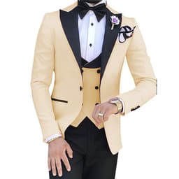 image-Cross-border Explosive Men's Suit Three-piece Suit Gun Barge Collar Wedding Suit Men's Suit One Drop Shipping Factory