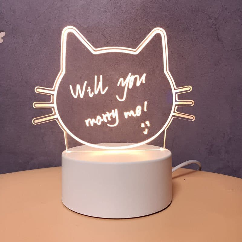 image-3D Night Light Girl Heart USB Plug-in Table Lamp
