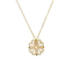 image-C211 Heart Four-Leaf Clover Necklace Women