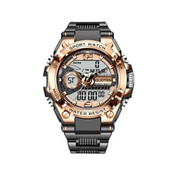 image-Men's Black Sports Watch 45mm Round Dial 1.2"