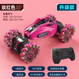 image-Cross-border new mini twisting light music off-road high-speed double-sided stunt remote control car children's toys wholesale