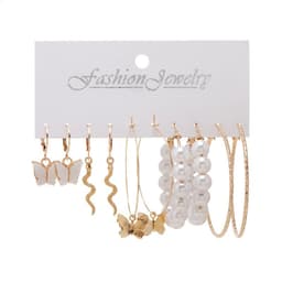 image-European and American cross-border earrings retro alloy butterfly snake earrings creative simple acrylic earrings set