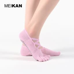 image-MEIKAN Yoga Socks - Cotton Split Toe Non-Slip