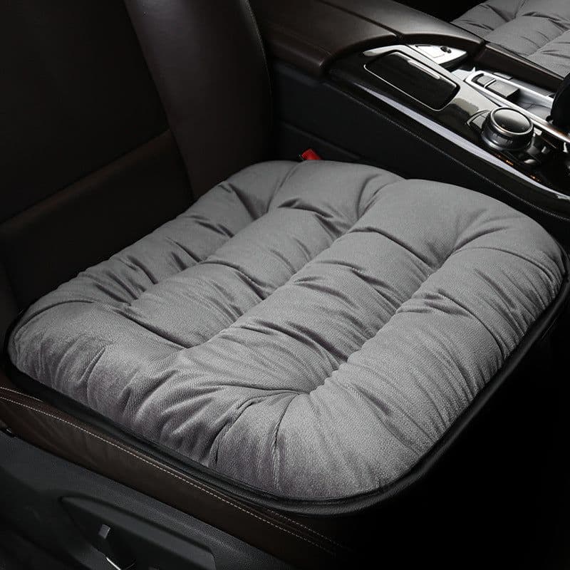image-Plush winter car seat cushion three pieces down cotton full car cover cushion cover thick universal car cushion wool cushion winter