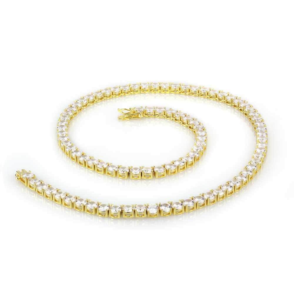 image-Europe and the United States hot trend hip-hop necklace accessories zircon tennis chain a row of diamonds copper inlaid zircon men’s necklace jewelry