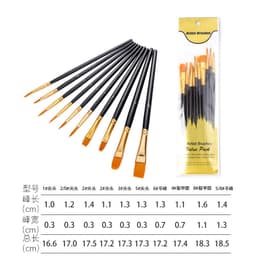 image-Boyixuan 10-Piece Brush Set - Oil Painting Acrylic Gouache