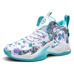 image-Men's High-Top Basketball Shoes - Black White Camouflage