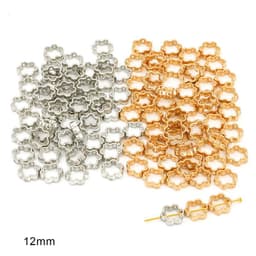 image-DIY Plastic Resin Heart Shape Beads - 25pcs Gold/White/K Set