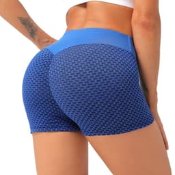 image-LJQ Women's High Waist Yoga Shorts - Peach
