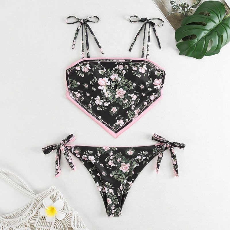 image-Boho Style Bikini Swimsuit - Polyester S