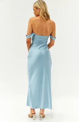 image-2023 Satin One Shoulder Backless Maxi Dress
