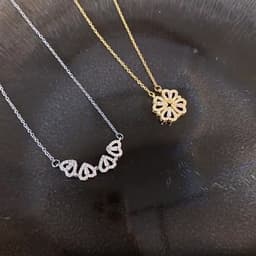 image-Titanium Steel Clover Necklace Women - Heart Pendant