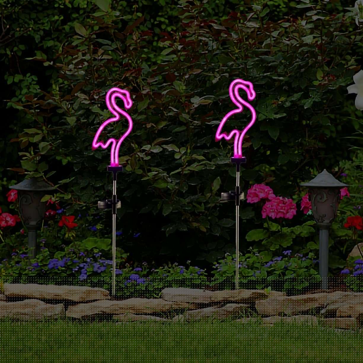 image-LED Flamingo Neon Garden Lights - Outdoor IP55 12-16hr