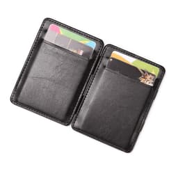 image-CUIKCA PU Leather Wallet - Black 2 Fold ID Card Holder