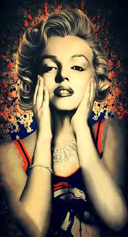 image-One color watercolor geometric woman classic actress Marilyn Monroe mural paintings HD frameless painting core generation