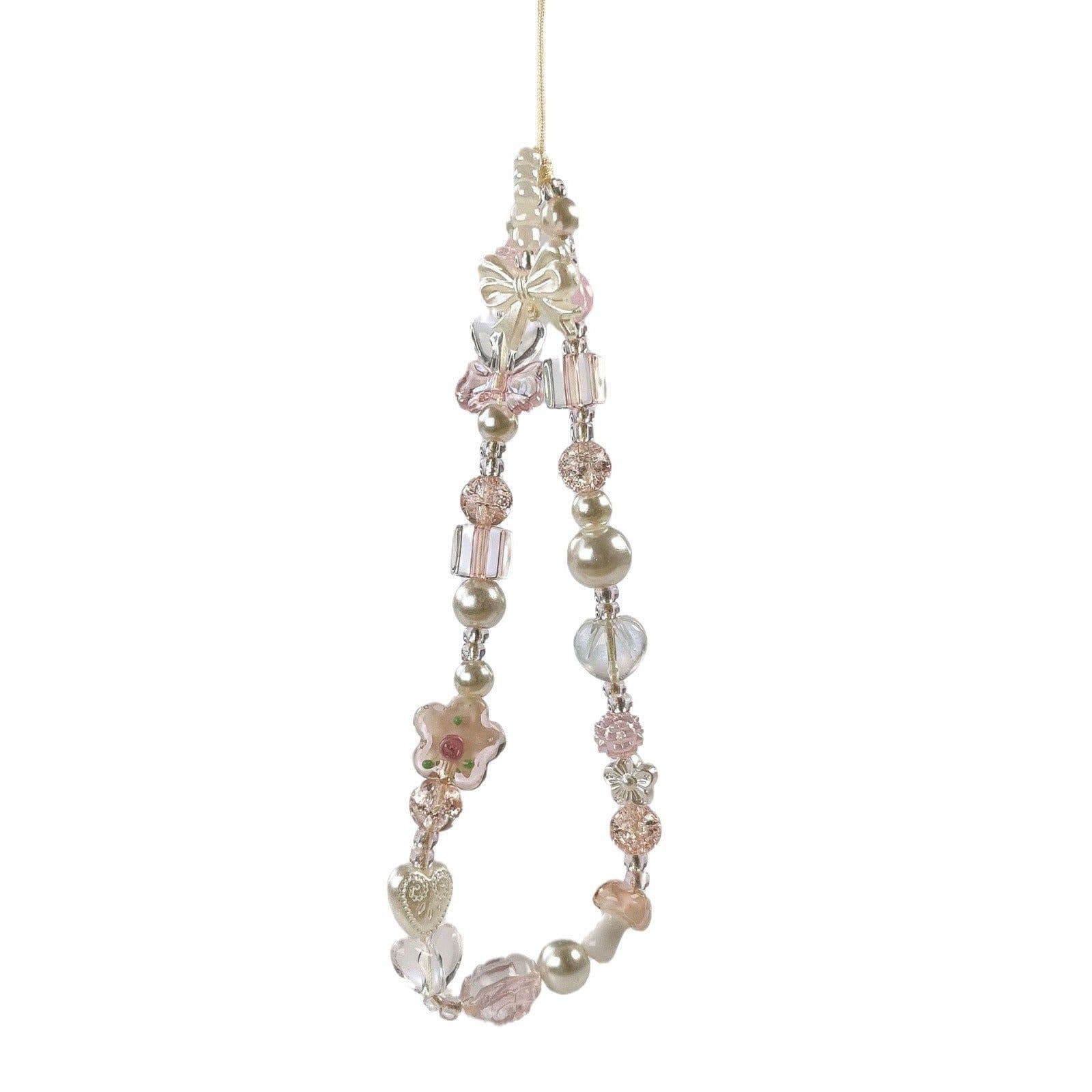 image-Original Glass Beaded Phone Chain DIY Pendant - 24K Glass Beads
