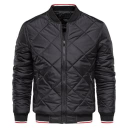 image-Mens Hooded Cotton Padded Jacket With Zip Front Solid Color Grey