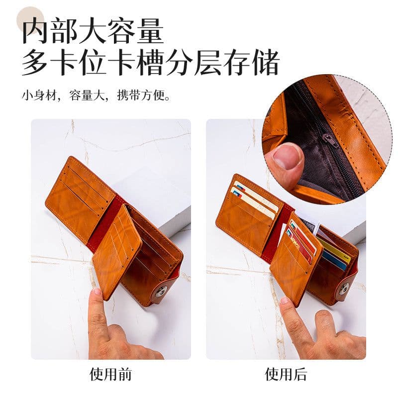 image-US dollar wallet personalized magnetic buckle pressure change hundred dollar short wallet PU leather coin purse