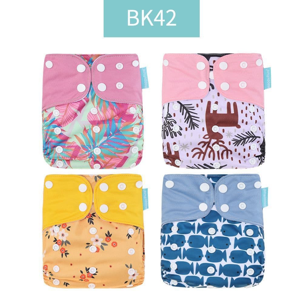 image-Happyflute 4-Pack Washable Training Pants - Waterproof Diapers for Infants 1-3 Years Old