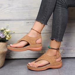 image-Manufacturers in stock cross-border 2021 new solid color embroidered flip-flop women's large size sandals ladies sandal