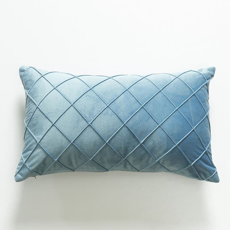 image-Dutch Velvet Plaid Waist Pillow Purple 30×50cm