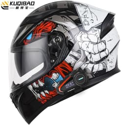 image-Coolqibao Motorcycle Full-Face Helmet Bluetooth XXL Gray