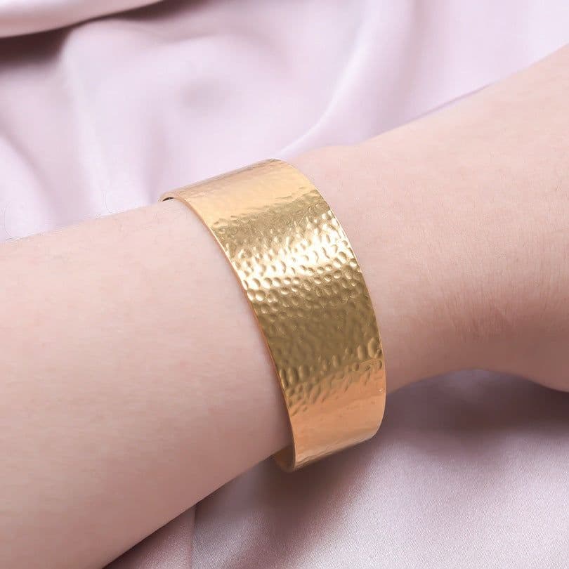 image-Stainless Steel Bracelet - 18K Gold Plated Adjustable