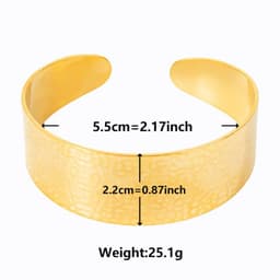 image-Stainless Steel Bracelet - 18K Gold Plated Adjustable