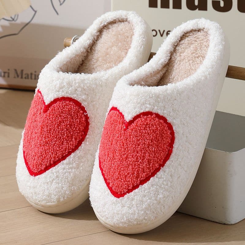image-Cross-border Valentine's Winter Smiley Cotton Slippers for Women Warm Indoor