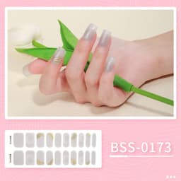 image-Cross-border 2023 European and American Gel Nail Sticker Waterproof 3D Bronzing Flower UV Phototherapy Semi-curing Nail Sticker Wholesale