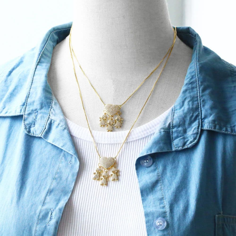 image-Heart Zircon Pendant Necklace - Copper Box Chain Women's