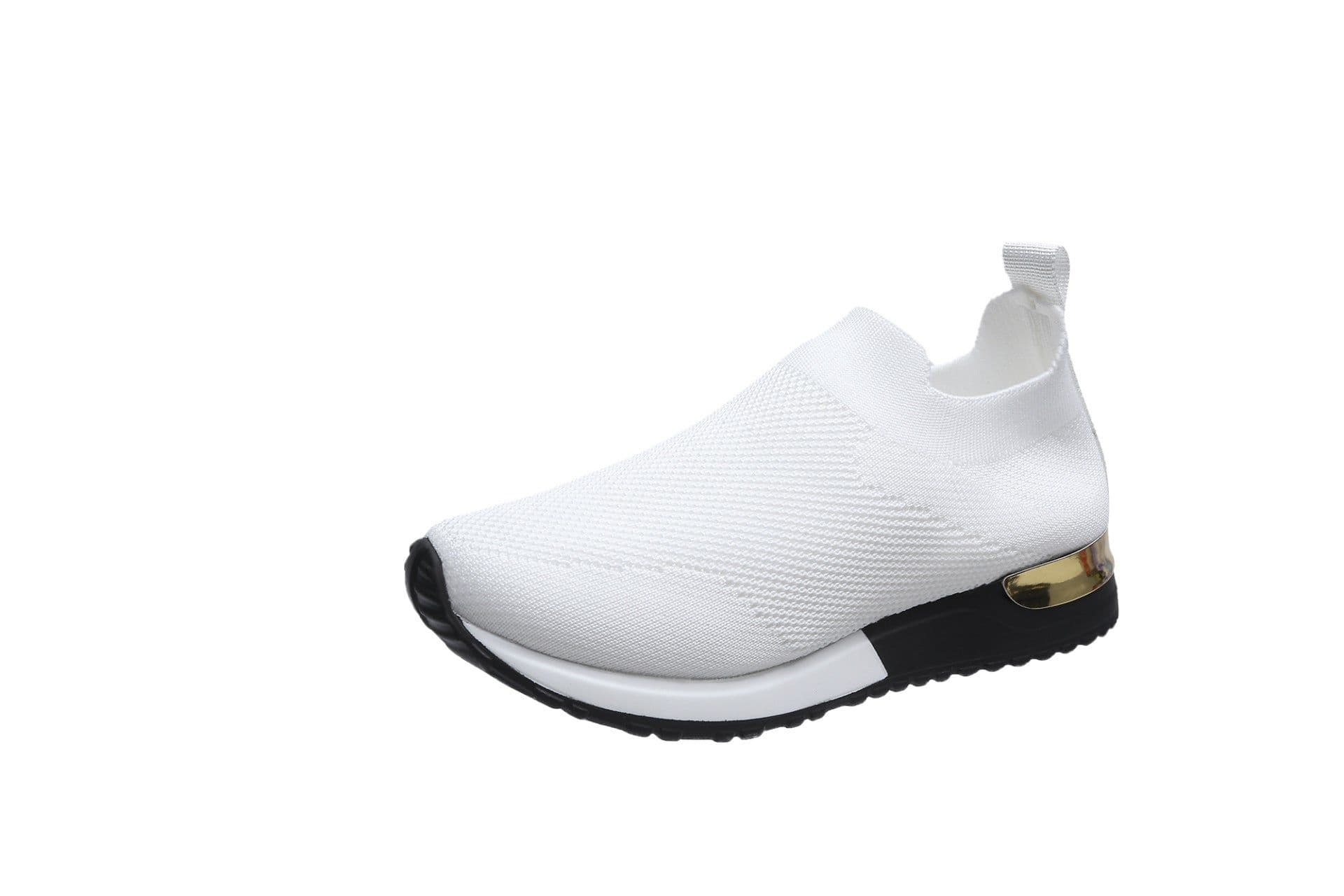 image-Women's Sports Casual Shoes - White Sequins Slip-On
