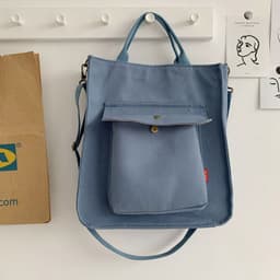image-Canvas Khaki Corduroy Shoulder Bag - Vintage Square