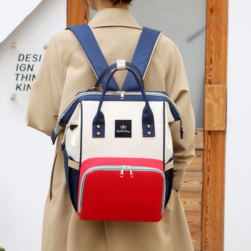 image-Mummy Backpack Large Capacity Grey Oxford Cloth