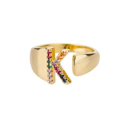 image-Retro Zirconia 26 Letter Adjustable Ring - Personalized Fashion Design