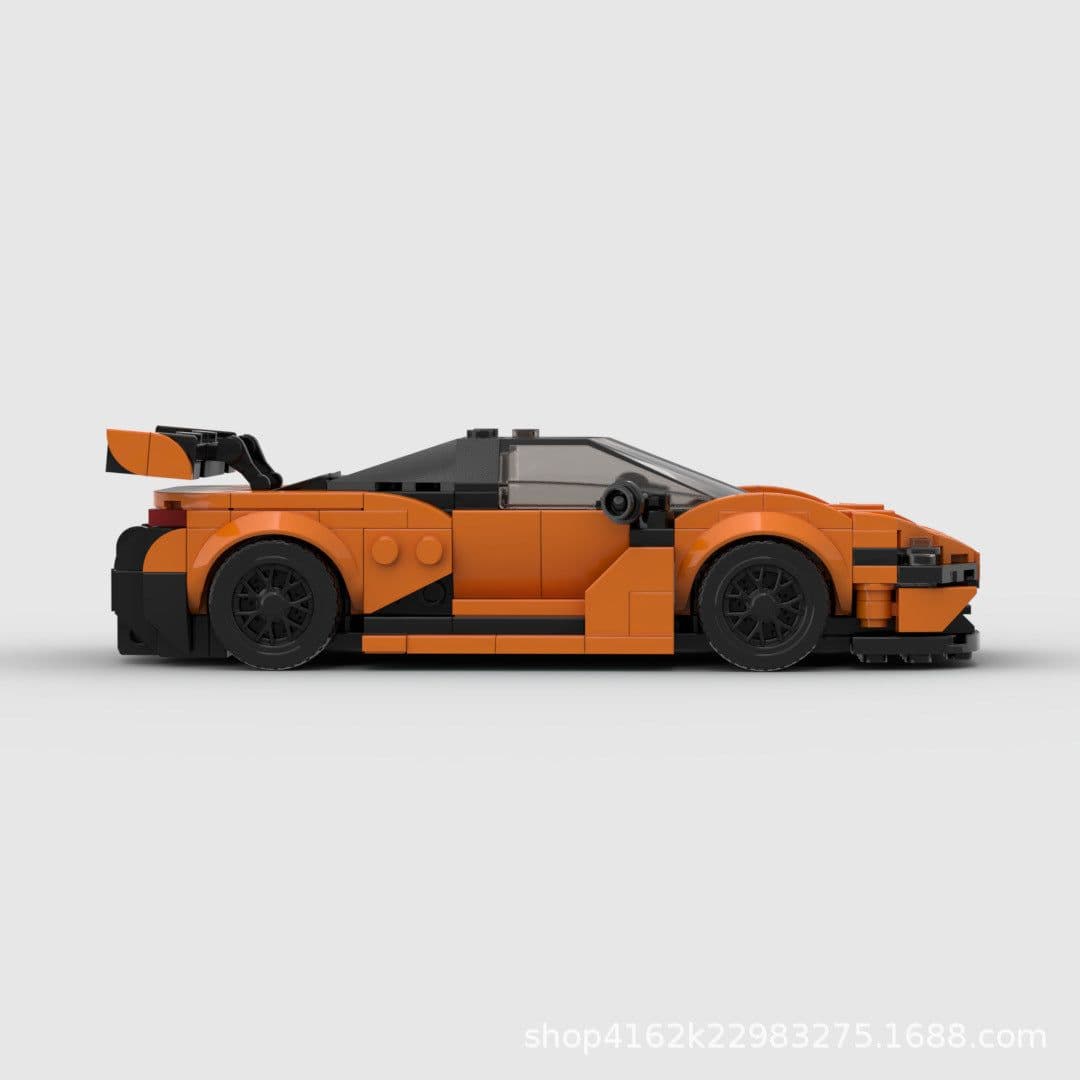 image-MOC Building Blocks - Compatible with Lego - McLaren 720SGT3 Sports Car Model - 8-Grid Car