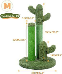 image-Cat Climbing Frame Saguaro Cactus Plant Indoor Toy - Green Wooden