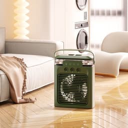 image-Desktop Fan Humidifier Spray - Pink USB Rechargeable