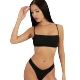 image-Women's Strappy Bikini Swimsuit - Breathable Polyester