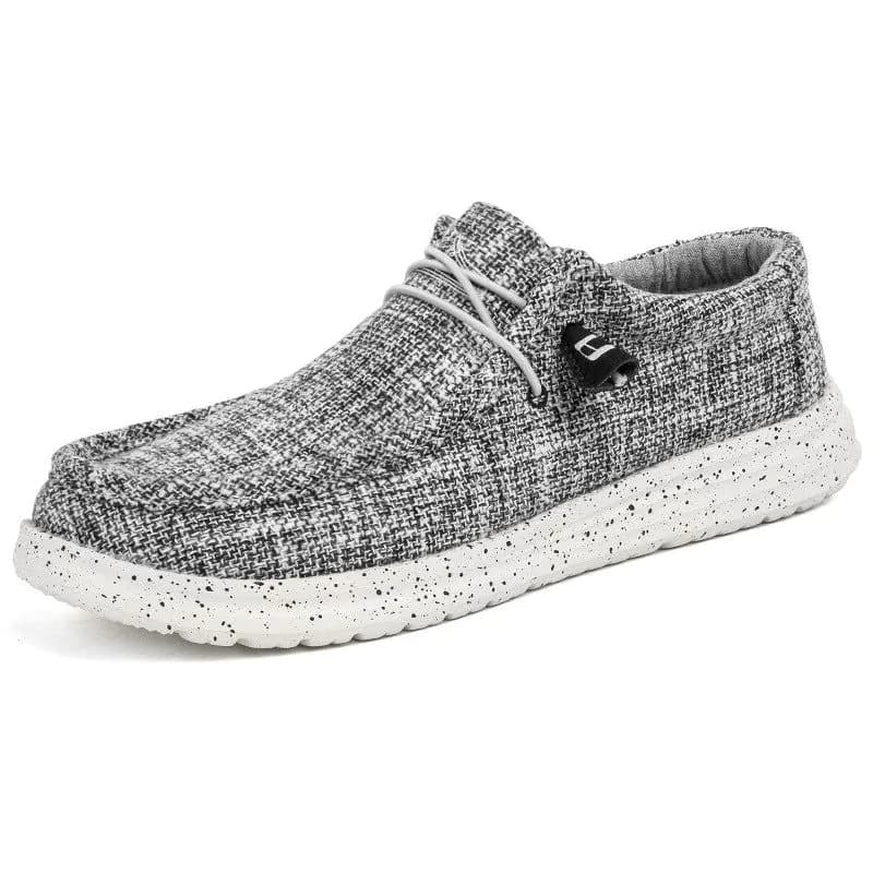 image-Men's Canvas Shoes - 552AD Black Gray, Flat Heel, Casual