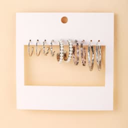 image-Acrylic Pearl Earring Set - 5 Pairs Mixed Style Women