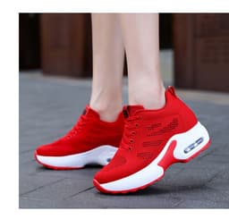 image-Shoe Factory Wholesale Spring Soft Bottom Mesh Surface Breathable Inner Increase Women's Shoes Sports Running Shoes Muffin Shoes Summer Casual Shoes