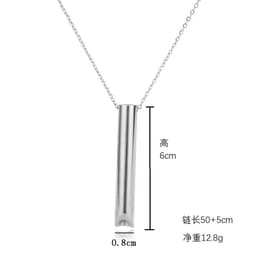 image-Mindfulness Titanium Steel Whistle Pendant Necklace - 41-50cm Adjustable