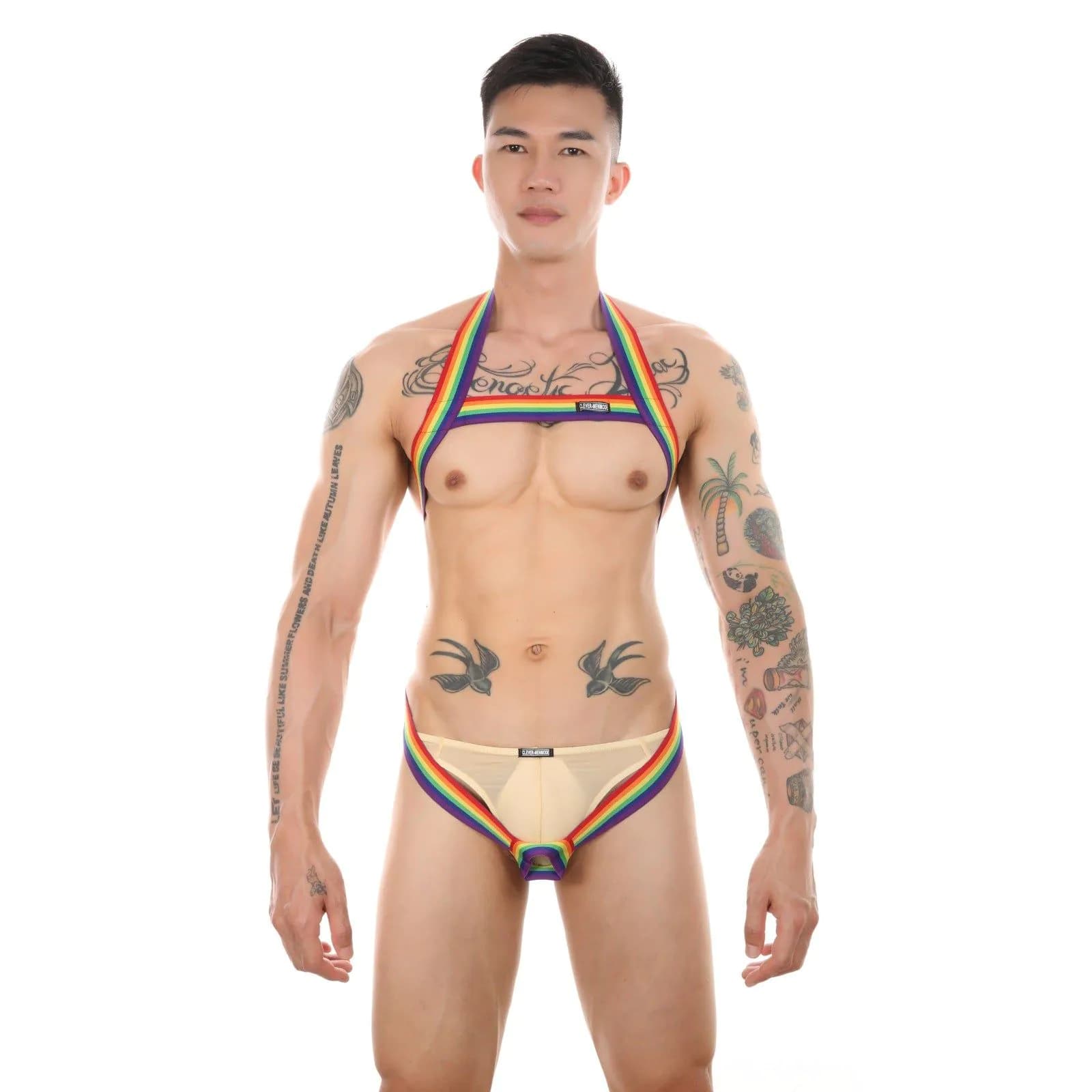 image-Men's Performance Chest Strap - Rainbow Nylon Hollow