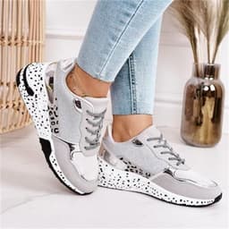 image-Women Leopard Print Lace Up Thick Sole Casual Shoes 43