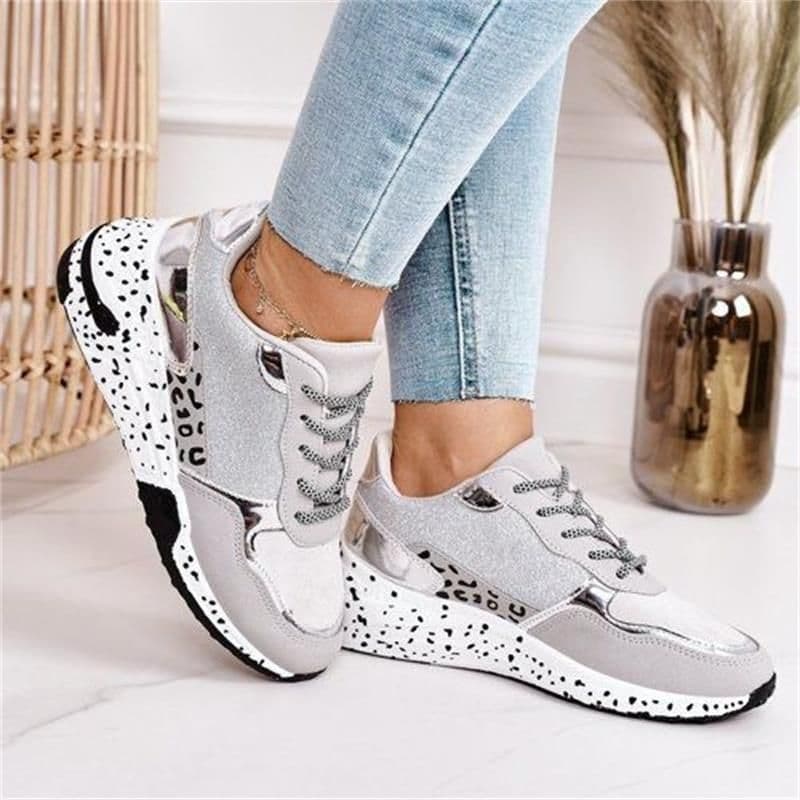 image-Women Leopard Print Lace Up Thick Sole Casual Shoes 43