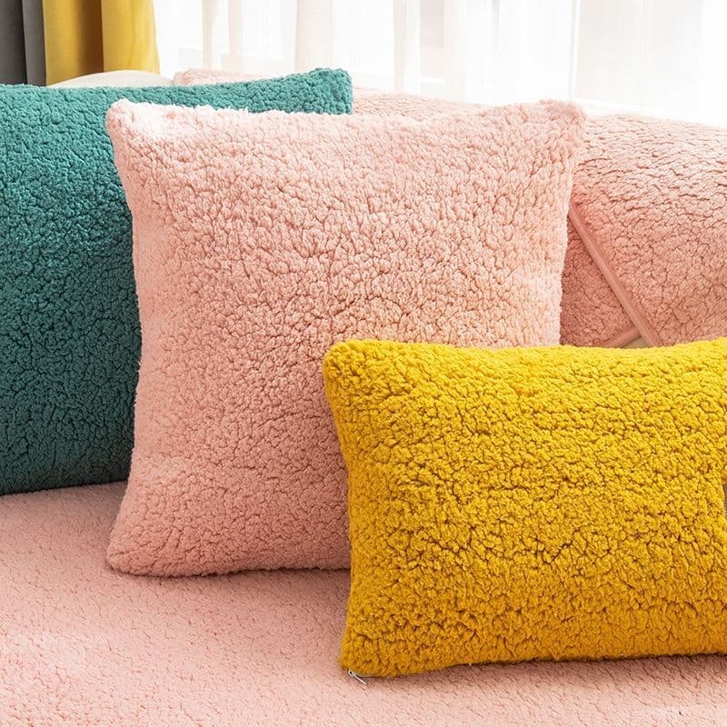 image-Sofa Cushion Winter Nordic Non-Slip Plush Thickened Cover 45"x35"